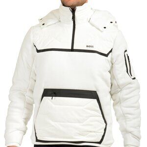 Hugo Boss "Seezy" White Insulated Hooded Pull Over Parka Jacket US M IT 50